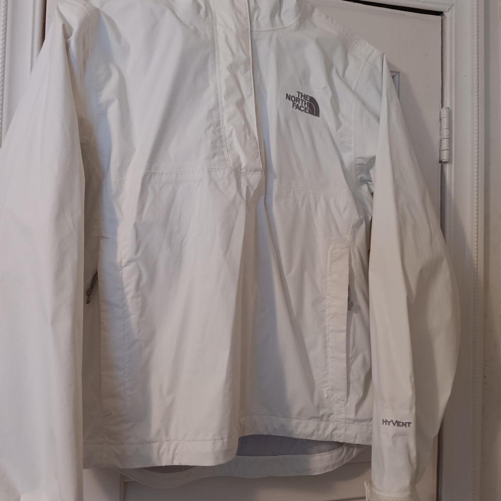 The North Face White Waterproof Hooded Rain Shell